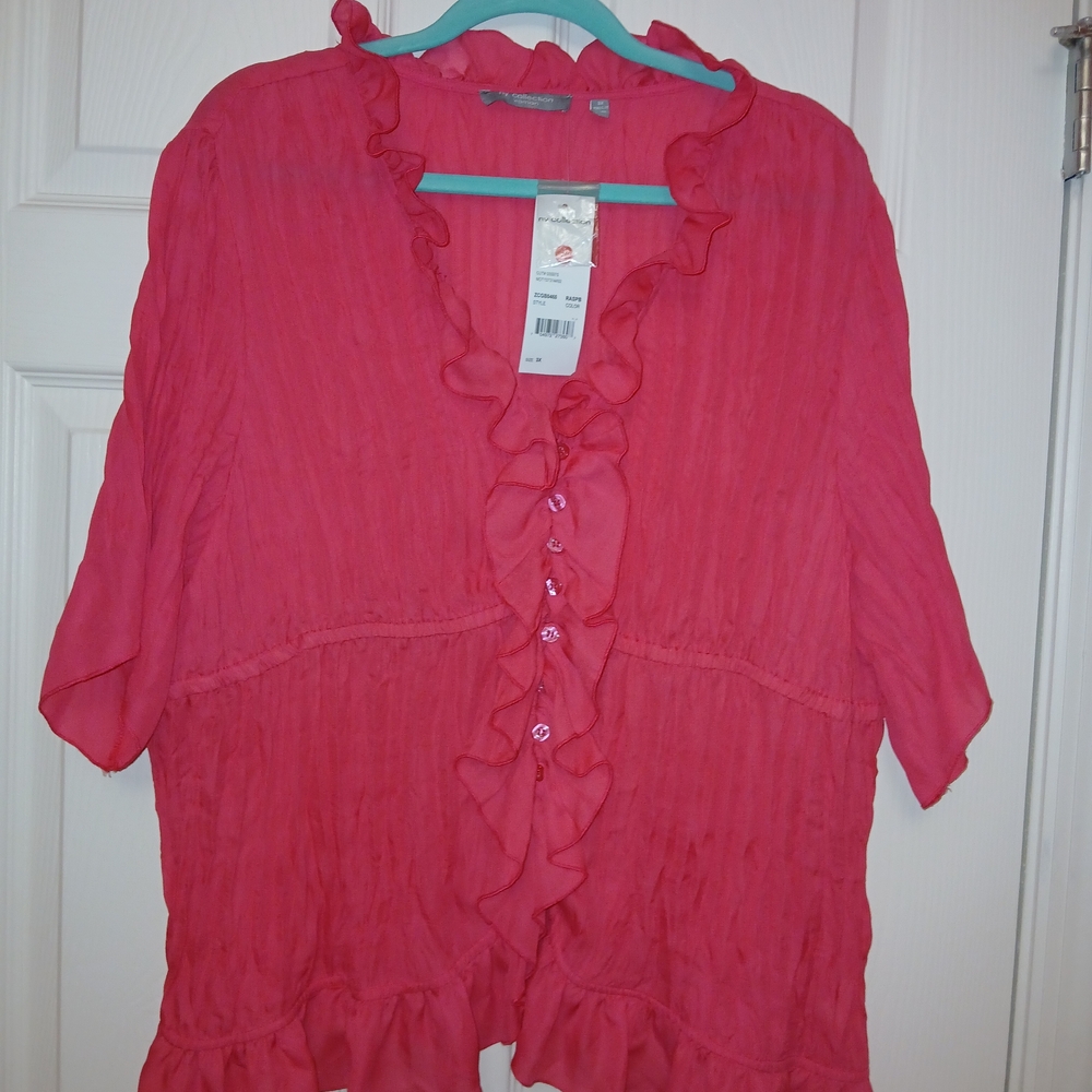 Women's Pink Ruffled Top